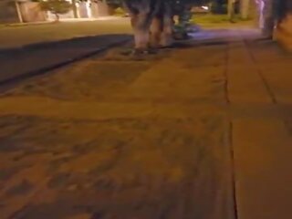 A couple has adult movie in public&period; Stepdaughter sucks her stepfather's manhood on the street&period; Anal sex on the terrace of the building&period; Blowjob in public&comma; outside doors&period; Part 2-2&period; Slutty teen playing with my manhoo