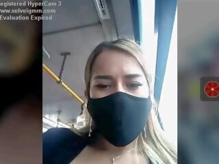 Daughter on a Bus films Her Tits Risky, Free sex 76