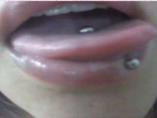 Charming Latina Pierced Tongue Long Nails Fingernails: adult video e7