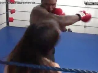 Black Male Boxing BEAST vs Tiny White teenager Ryona