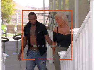 Blonde Glamour beauty Bridgette B. Spreads her Thighs for his Black pecker