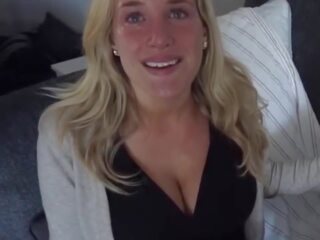 Attractive Blonde MILF with Nice Milky Cleavage: Free HD porn f8