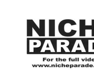 NICHE PARADE - Young&comma; Competitive Pornstars Jocelyn Stone And Kira Perez Enter Competition To Find Out Who Can initiate A guy Cum Faster With Their Hands