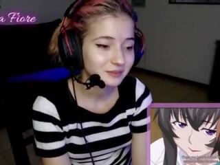 18yo youtuber gets turned on watching hentai during the stream and masturbates - Emma Fiore