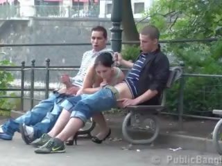 Public threesome dirty video on the street. AWESOME!
