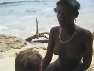 Hairy African adolescent fuck Euro girlfriend in the Beach