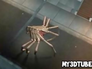Foxy 3D Blonde honey Fucked By Two Alien Spiders