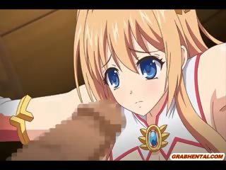 Roped Busty Anime Coed Sucking Bigcock